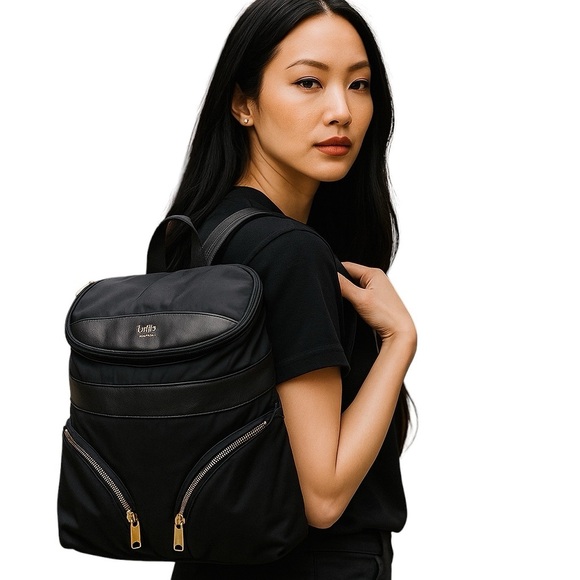 Tulio Backpack with Gold Accents Business Casual  Size 12 x 12 Dark Academia - Picture 2 of 11